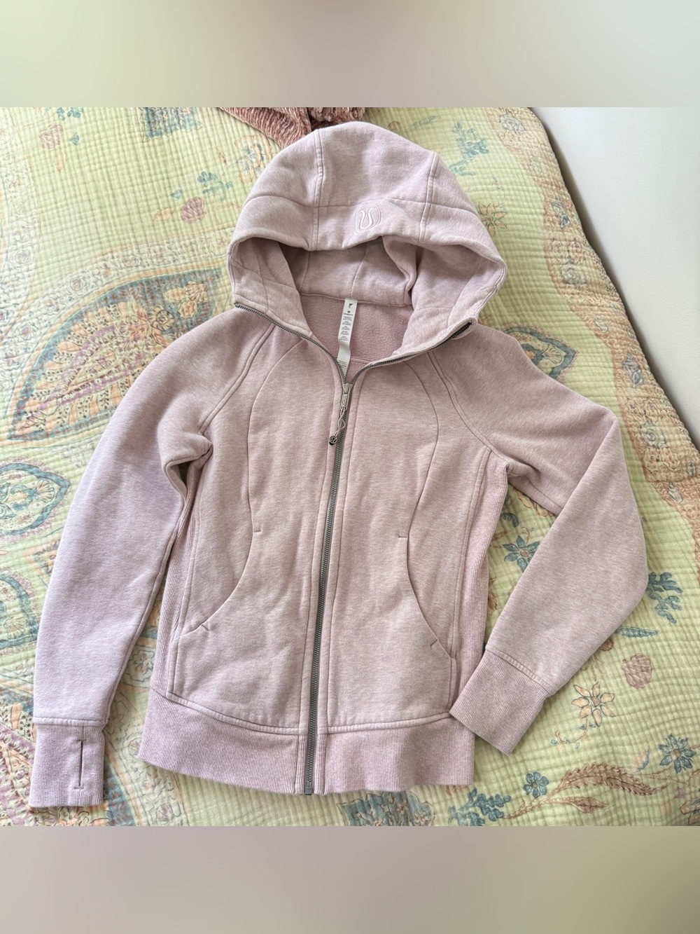Lululemon Scuba Full Zip Hoodie Heathered Dusty Rose Pink Size 4